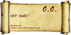 Off Odó névjegykártya